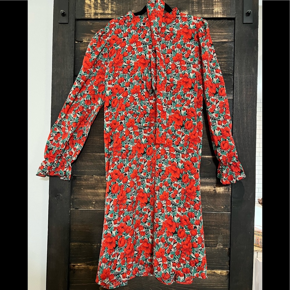 • Red Floral Dress •